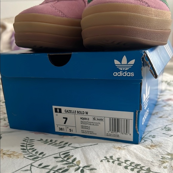 Adidas Pink and Green Retro Sneakers - Picture 2 of 7